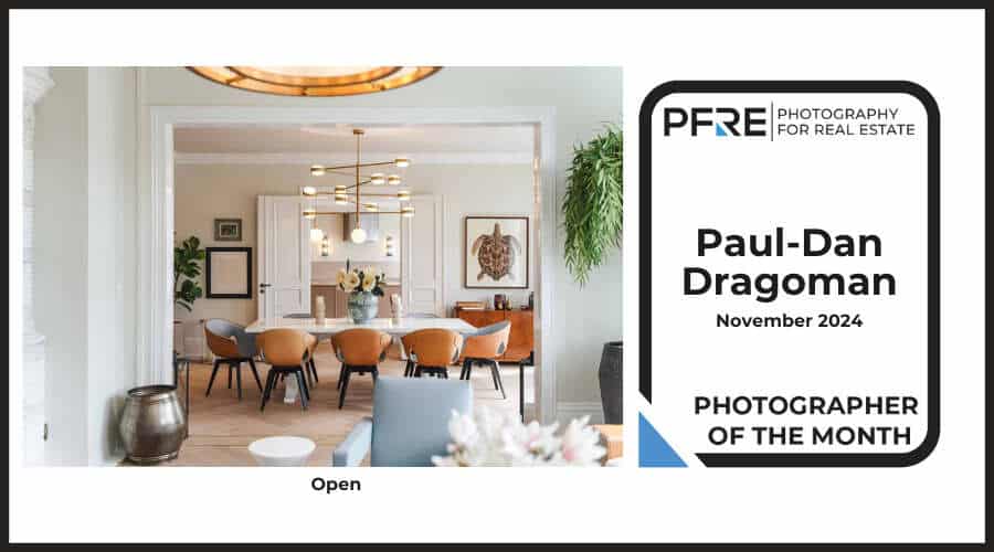 Image banner for the November 2024 PFRE Photographer of the Month Winner Paul-Dan Dragoman, with a featured image of his winning photo titled "Open"
