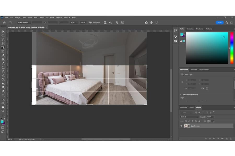 drag the mouse to adjust cropping the image